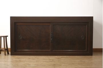 水屋箪笥をリペア&カスタム!棚板2枚製作し、天板落下防止の支えを取り外し。天板を新しく張り直し、内部補強。本体は現状をベース着色。(サイドボード、収納棚、戸棚、ローボード)