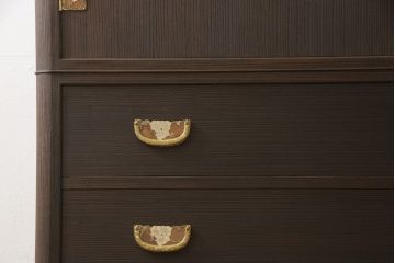 加茂総桐箪笥をリペア&カスタム!内部はそのままに、本体外側のみブラウン系で着色。(総桐たんす、引き出し、チェスト、着物箪笥、和タンス)
