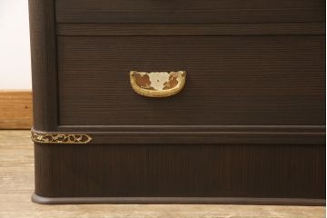 加茂総桐箪笥をリペア&カスタム!内部はそのままに、本体外側のみブラウン系で着色。(総桐たんす、引き出し、チェスト、着物箪笥、和タンス)