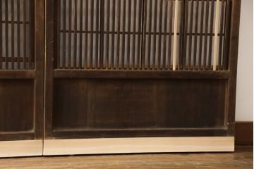 格子戸4枚をリペア&カスタム!高さをリサイズし、引手・戸車を取付け。(上げ下げ障子、引き戸)
