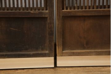 格子戸4枚をリペア&カスタム!高さをリサイズし、引手・戸車を取付け。(上げ下げ障子、引き戸)