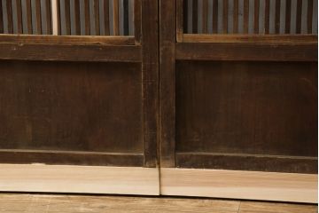 格子戸4枚をリペア&カスタム!高さをリサイズし、引手・戸車を取付け。(上げ下げ障子、引き戸)