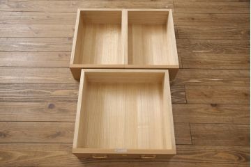 総桐紀州箪笥をリペア&カスタム!本体は蜜蝋ワックスにて木地色仕上げ。(四方丸、胴厚、総桐箪笥、桐たんす、引き出し、チェスト、衣装箪笥)