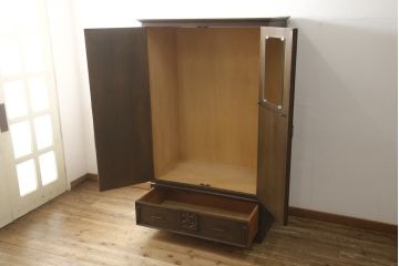 ワードローブの見た目を変えずに綺麗にリペア!ポール部分のフックを新品に交換。(衣装タンス、洋服タンス、引き出し、ヴィンテージ)