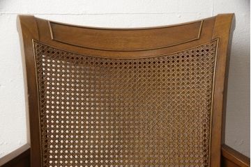 ダイニングチェア6脚セットをリペア&カスタム!座面をご希望の生地に張り替え。同生地・同系色の生地にてパイピングを取付け。(イス、椅子、アームチェア)