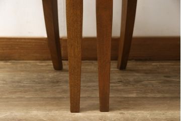 ダイニングチェア6脚セットをリペア&カスタム!座面をご希望の生地に張り替え。同生地・同系色の生地にてパイピングを取付け。(イス、椅子、アームチェア)