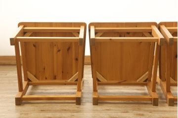 ダイニングチェアをリペア&カスタム!希望の座面高になるよう脚を下からカット。色味は本体に合わせ着色。 (板座チェア、椅子)