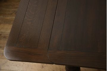 ドローリーフテーブルをリペア&カスタム!ご要望の高さに脚をカットし、補修箇所・本体は現状の色味を活かし統一して着色。(ダイニングテーブル、食卓、エクステンションテーブル、拡張式テーブル)