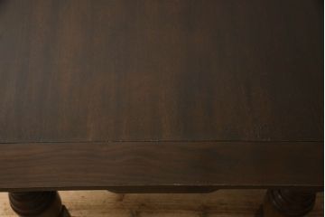 ドローリーフテーブルをリペア&カスタム!ご要望の高さに脚をカットし、補修箇所・本体は現状の色味を活かし統一して着色。(ダイニングテーブル、食卓、エクステンションテーブル、拡張式テーブル)