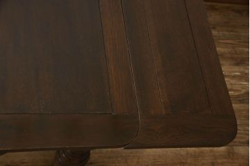 ドローリーフテーブルをリペア&カスタム!ご要望の高さに脚をカットし、補修箇所・本体は現状の色味を活かし統一して着色。(ダイニングテーブル、食卓、エクステンションテーブル、拡張式テーブル)