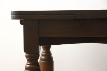 ドローリーフテーブルをリペア&カスタム!ご要望の高さに脚をカットし、補修箇所・本体は現状の色味を活かし統一して着色。(ダイニングテーブル、食卓、エクステンションテーブル、拡張式テーブル)