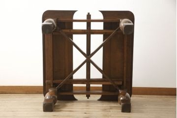 ドローリーフテーブルをリペア&カスタム!ご要望の高さに脚をカットし、補修箇所・本体は現状の色味を活かし統一して着色。(ダイニングテーブル、食卓、エクステンションテーブル、拡張式テーブル)