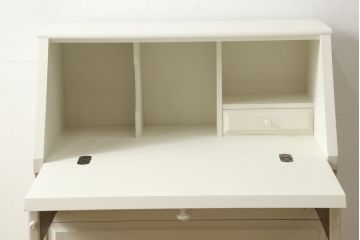 ライティングビューローをリペア&カスタム!色味は当店商品を参考にホワイトにペイント。(簿記机、在宅ワーク、在宅用ワークデスク、机、在宅ワーク、在宅用引き出し)