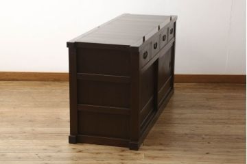 水屋箪笥サイドボードをリペア&カスタム!天板裏の補強をし、現状のお品物に合わせて1トーン程落ち着いた色に着色。(収納棚、戸棚、テレビ台、ローボード)