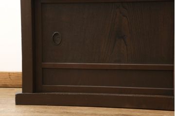 水屋箪笥サイドボードをリペア&カスタム!天板裏の補強をし、現状のお品物に合わせて1トーン程落ち着いた色に着色。(収納棚、戸棚、テレビ台、ローボード)