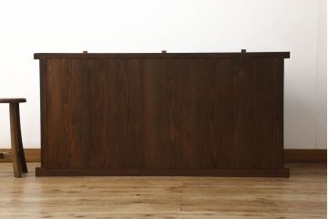 水屋箪笥サイドボードをリペア&カスタム!天板裏の補強をし、現状のお品物に合わせて1トーン程落ち着いた色に着色。(収納棚、戸棚、テレビ台、ローボード)