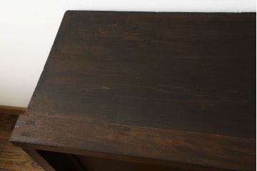 収納箪笥をリペア&カスタム!天板裏の補強をし、現状のお品物に合わせて1トーン程落ち着いた色に着色。背面はウレタン塗装にて仕上げ。(サイドボード、水屋箪笥、戸棚、キャビネット、テレビ台、収納棚)