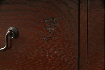 帳場箪笥をリペア&カスタム!底板の中空部分に板を足してフラットに加工。足した材も周りの材に合うように着色。(小箪笥、和箪笥、時代箪笥、収納たんす)