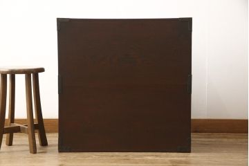 帳場箪笥をリペア&カスタム!底板の中空部分に板を足してフラットに加工。足した材も周りの材に合うように着色。(小箪笥、和箪笥、時代箪笥、収納たんす)