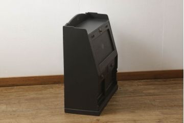 ライティングビューローをリペア&カスタム!ビューローの象嵌部分はペイントせず元の色味をベースに着色し、本体はマットブラックに着色。(簿記机、在宅ワーク、在宅用ワークデスク)
