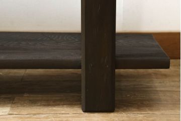 ロータイプ飾り棚をリペア&カスタム!下段背面に配線用の穴開け加工。取り外し可能な棚板を製作し、棚板の配線通し加工。(テレビ台、飾り台、ローボード、ヴィンテージ)