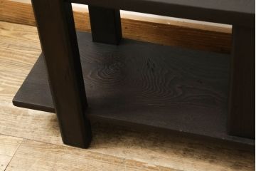 ロータイプ飾り棚をリペア&カスタム!下段背面に配線用の穴開け加工。取り外し可能な棚板を製作し、棚板の配線通し加工。(テレビ台、飾り台、ローボード、ヴィンテージ)