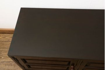 テレビ台をリペア&カスタム!配線穴開け加工を施し、本体は元の色味をベースに仕上げ。(テレビボード、ローボード、リビングボード、収納棚、戸棚、サイドボード)