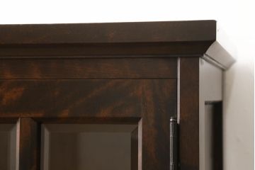 キャビネットをリペア&カスタム!当店の商品を参考に丸脚を取り付け。(食器棚、飾り棚、収納棚、本箱、ブックケース、サイドボード、サイドキャビネット)
