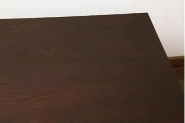 格納スツール6脚付きテーブルをリペア&カスタム!当店商品を参考に天板と座面を交換、キャスター部分は着色して仕上げ。(6人用ダイニングテーブル、作業台)
