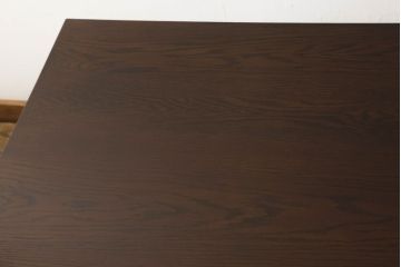 格納スツール6脚付きテーブルをリペア&カスタム!当店商品を参考に天板と座面を交換。天板、キャスターを着色して仕上げ。(6人用ダイニングテーブル、作業台)