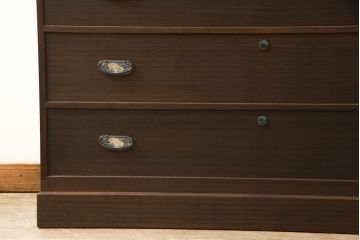 総桐箪笥をリペア&カスタム!色味は当店オーダー家具を参考にチェスナット系に着色。 (並厚、桐たんす、着物箪笥、和タンス、衣装箪笥、引き出し)