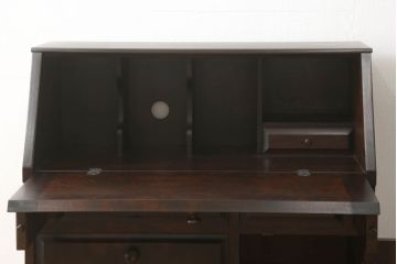 ライティングビューローをリペア&カスタム!指定箇所に配線用の穴開け加工。(机、在宅ワーク、在宅用、引き出し、ワークデスク)
