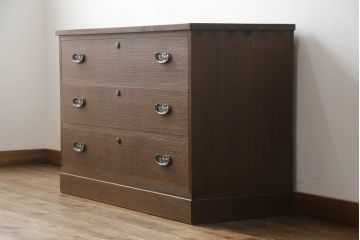 総桐箪笥ローチェストをリペア&カスタム!ヒノキ天板を取り付け、色味はオーク色に着色。(総桐たんす、和タンス、衣装箪笥、サイドチェスト、引き出し)