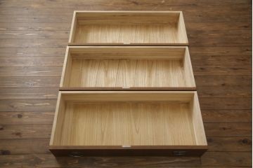 総桐箪笥ローチェストをリペア&カスタム!ヒノキ天板を取り付け、色味はオーク色に着色。(総桐たんす、和タンス、衣装箪笥、サイドチェスト、引き出し)