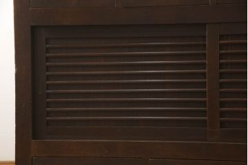 水屋箪笥サイドボードの見た目を変えずに綺麗にリペア!!本体は現状の色味を活かして仕上げ。(収納棚、テレビ台、キャビネット)