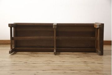 木製ベンチの見た目を変えずに綺麗にリペア!元の雰囲気を残して仕上げ。(長椅子、板座チェア)