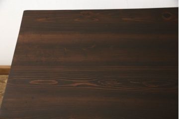 大正期の平机をリペア&カスタム!高品質リペアを施し、1トーン落ち着いた色味に着色仕上げ。(ワークデスク、在宅ワーク、在宅用、作業台)