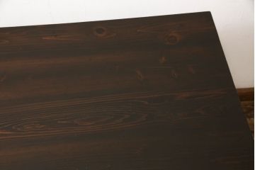大正期の平机をリペア&カスタム!高品質リペアを施し、1トーン落ち着いた色味に着色仕上げ。(ワークデスク、在宅ワーク、在宅用、作業台)