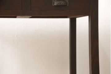 大正期の平机をリペア&カスタム!高品質リペアを施し、1トーン落ち着いた色味に着色仕上げ。(ワークデスク、在宅ワーク、在宅用、作業台)