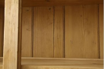 イギリスアンティークのキャビネットリペア&カスタム!天板は両端を5mm(計10mm)ずつカット。現状の色味をベースに着色。(食器棚、戸棚、カップボード)