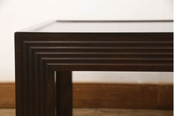 松本民芸家具のG型座卓の見た目を変えずに奇麗にリペア!お客様のご希望に合わせて塗装を剥離して、輪ジミのできにくい塗料で再塗装。(センターテーブル、リビングテーブル、ローテーブル)