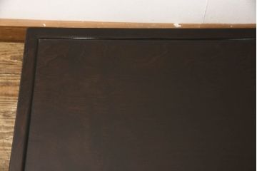 松本民芸家具のG型座卓の見た目を変えずに奇麗にリペア!お客様のご希望に合わせて塗装を剥離して、輪ジミのできにくい塗料で再塗装。(センターテーブル、リビングテーブル、ローテーブル)