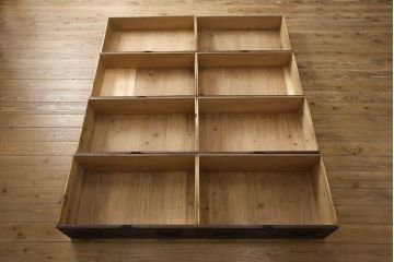 明治時代の収納箪笥の見た目を変えずに奇麗にリペア!現状をベースに着色。(時代箪笥、整理タンス、収納たんす、引き出し、ローチェスト、ローボード)