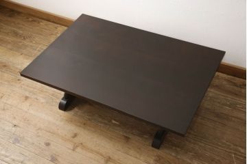 北海道民芸家具の折り畳み式テーブルを見た目を変えずに奇麗にリペア!天板の塗装を剥離して輪ジミのできにくい塗料で再塗装。(ローテーブル、ちゃぶ台、文机、センターテーブル、折り畳み)
