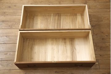 桐箪笥をリペア&カスタム!天板を補強し、金具をフラットに修正加工。自然な茶色に着色仕上げ。(ローボード、テレビ台、ローチェスト、引き出し、桐箪笥、桐たんす、収納箪笥、時代箪笥)