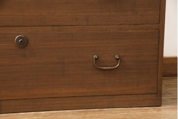 桐箪笥をリペア&カスタム!天板を補強し、金具をフラットに修正加工。自然な茶色に着色仕上げ。(ローボード、テレビ台、ローチェスト、引き出し、桐箪笥、桐たんす、収納箪笥、時代箪笥)