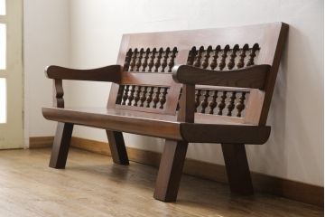 松本民芸家具のスピンドルバックベンチの見た目を変えずに綺麗にリペア!(長椅子、木製ベンチ)