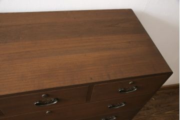 総桐箪笥をリペア&カスタム!お客様のご要望に合わせてインテリアとしても楽しめるようオーク系の濃い色味に着色。(並厚、桐たんす、総桐たんす、小袖たんす、和タンス、衣装箪笥、収納箪笥、チェスト、引き出し)