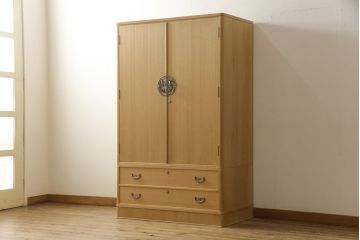 加茂総桐箪笥の見た目を変えずに綺麗にリペア!本来の美しさを活かした木地色仕上げ。(胴丸、総桐たんす、洋服タンス、ワードローブ、桐タンス)