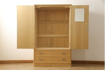 加茂総桐箪笥の見た目を変えずに綺麗にリペア!本来の美しさを活かした木地色仕上げ。(胴丸、総桐たんす、洋服タンス、ワードローブ、桐タンス)